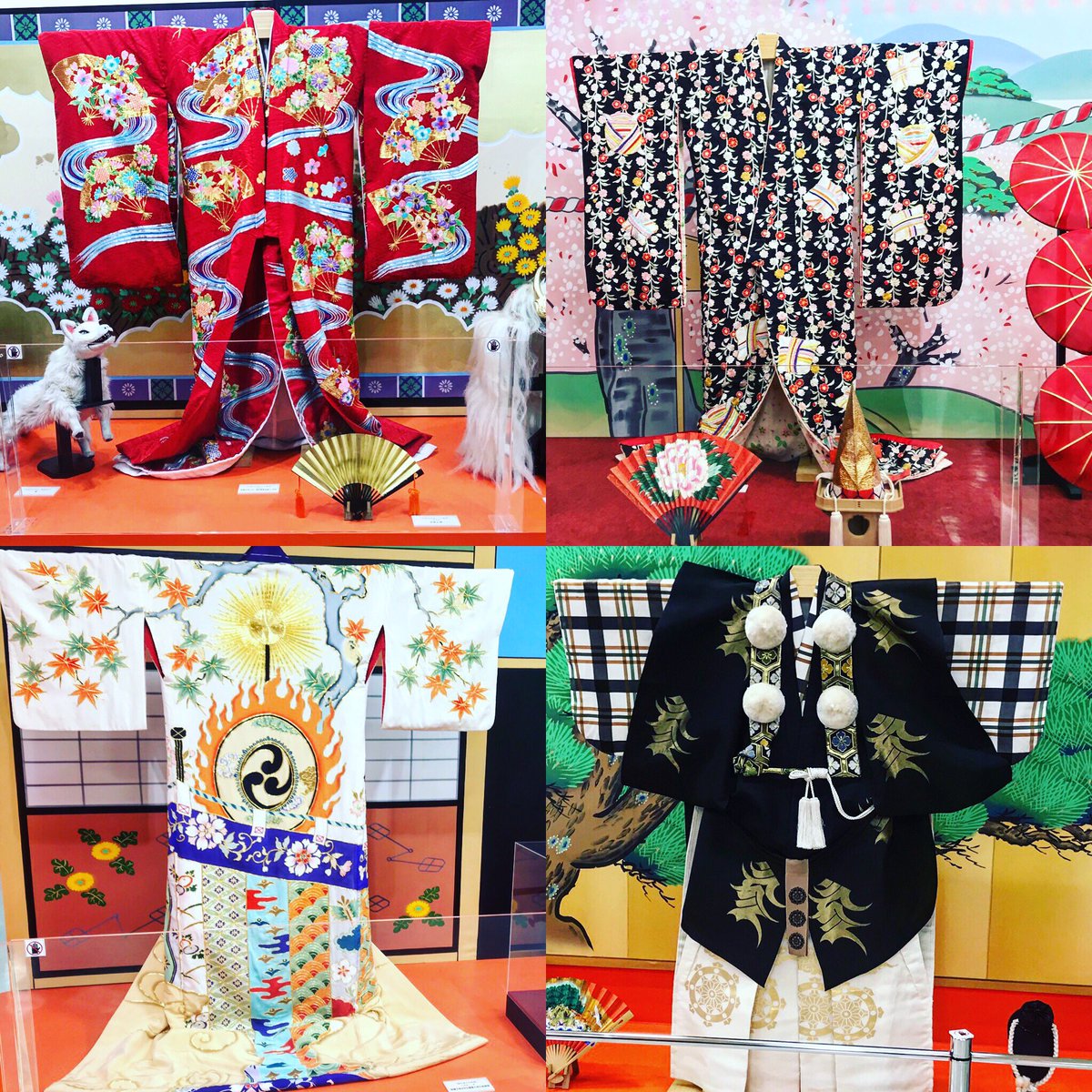 Degibo A Twitter チケットを貰っていたので 歌舞伎展に行きました 衣装類で 左上より時計回りに 八重垣姫 京鹿子娘道成寺 勧進帳 弁天小僧菊之助 着物を着て写真を撮るコーナーや３dｖｒを観れたりで興味深かったです I Got A Ticket So I Went To A