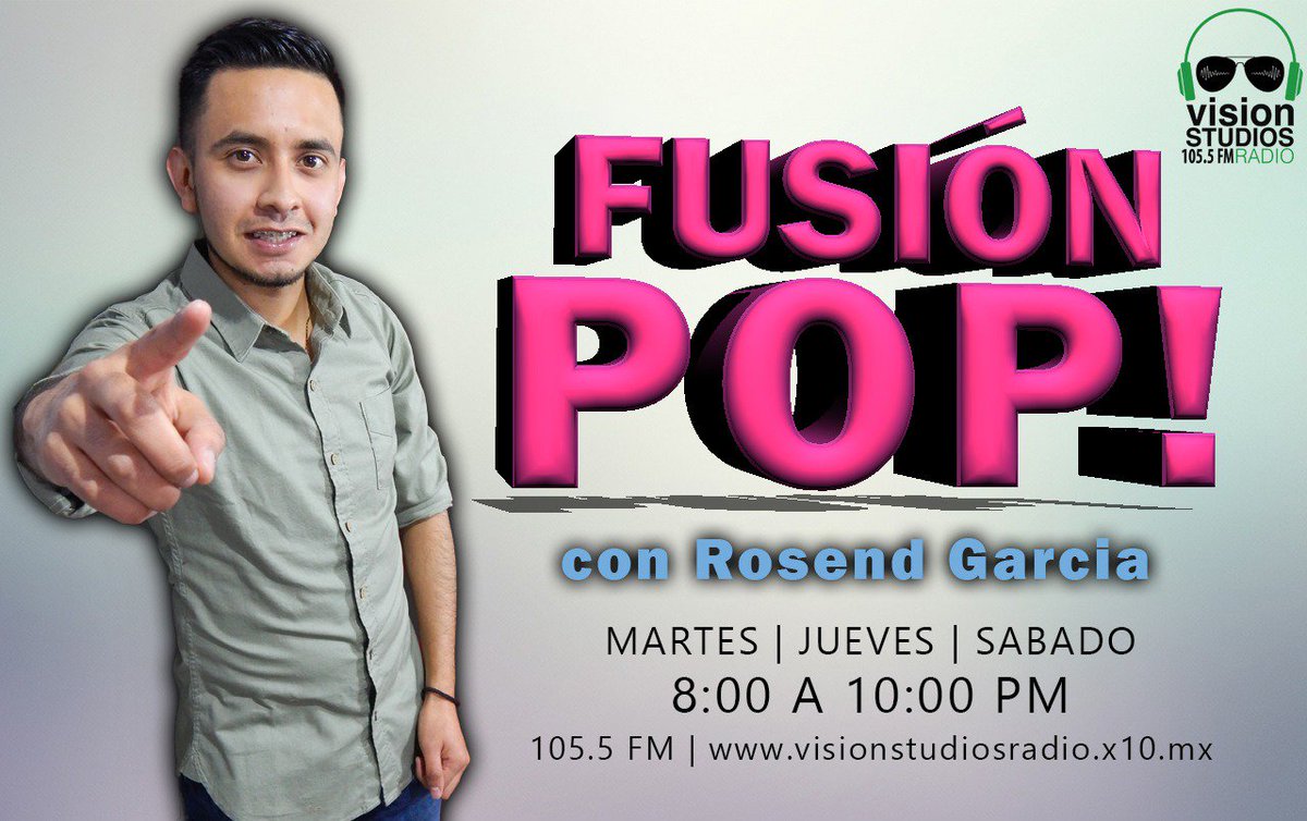 VisionStudiosFM's tweet photo. Comienza en este momento #FusionPop con @SoyRosendG así que ponte de buenas en el 105.5 FM o en Internet en https://t.co/psJM177edu pide tus complacencias en esta increíble noche de sábado. https://t.co/v939BCt5Ai