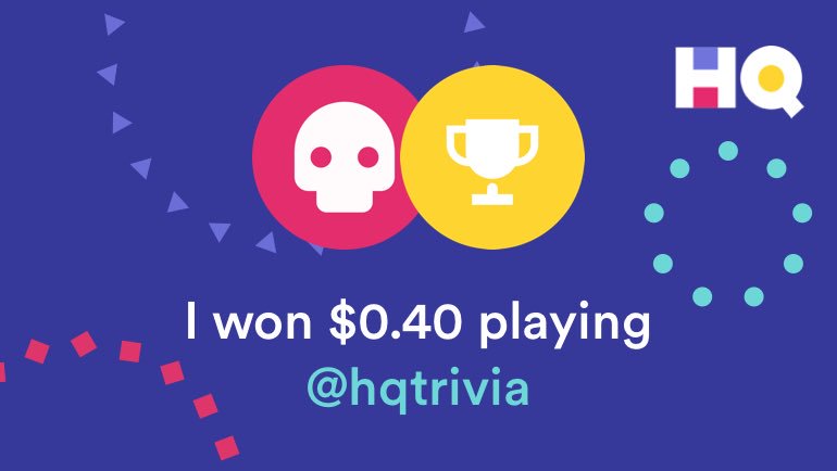 FrankBuffone's tweet photo. I just won $0.40 on @hqtrivia! You should play too. Use my code "frankbuffone" https://t.co/f7Wisy86MQ