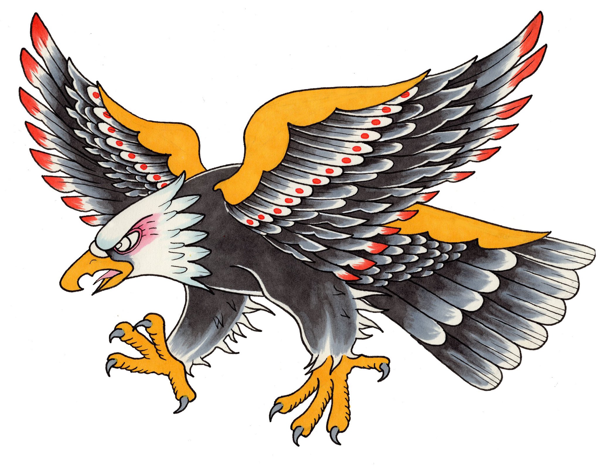 American Traditional Eagle Drawing