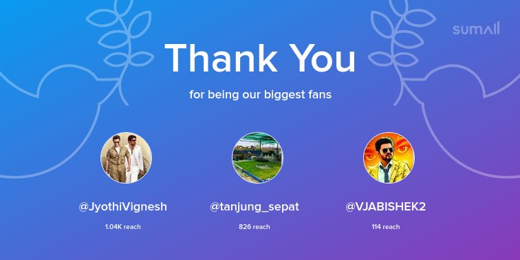TheNameIsIRB's tweet photo. Our biggest fans this week: @JyothiVignesh, @tanjung_sepat, @VJABISHEK2. Thank you! via https://t.co/Dzw8odcLS8 https://t.co/fOyGYoCuOq