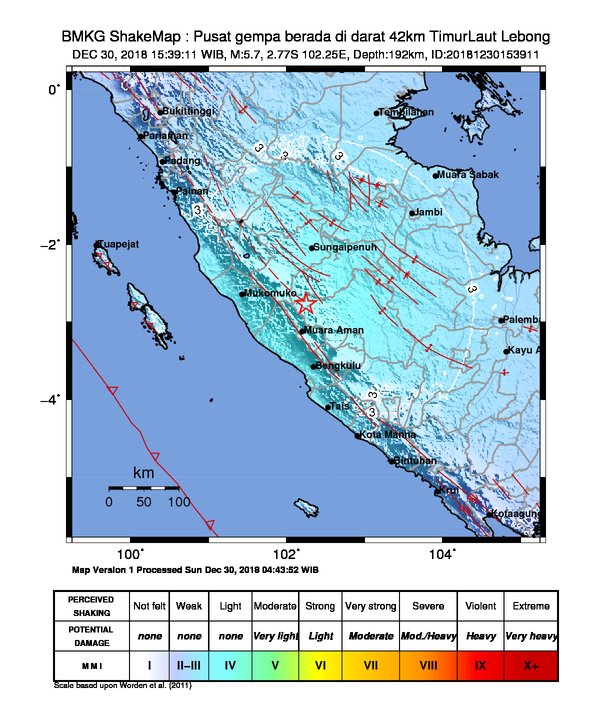 Gempa Hari Ini - Gempa Magnitudo 5,7 di Bengkulu Terasa ...