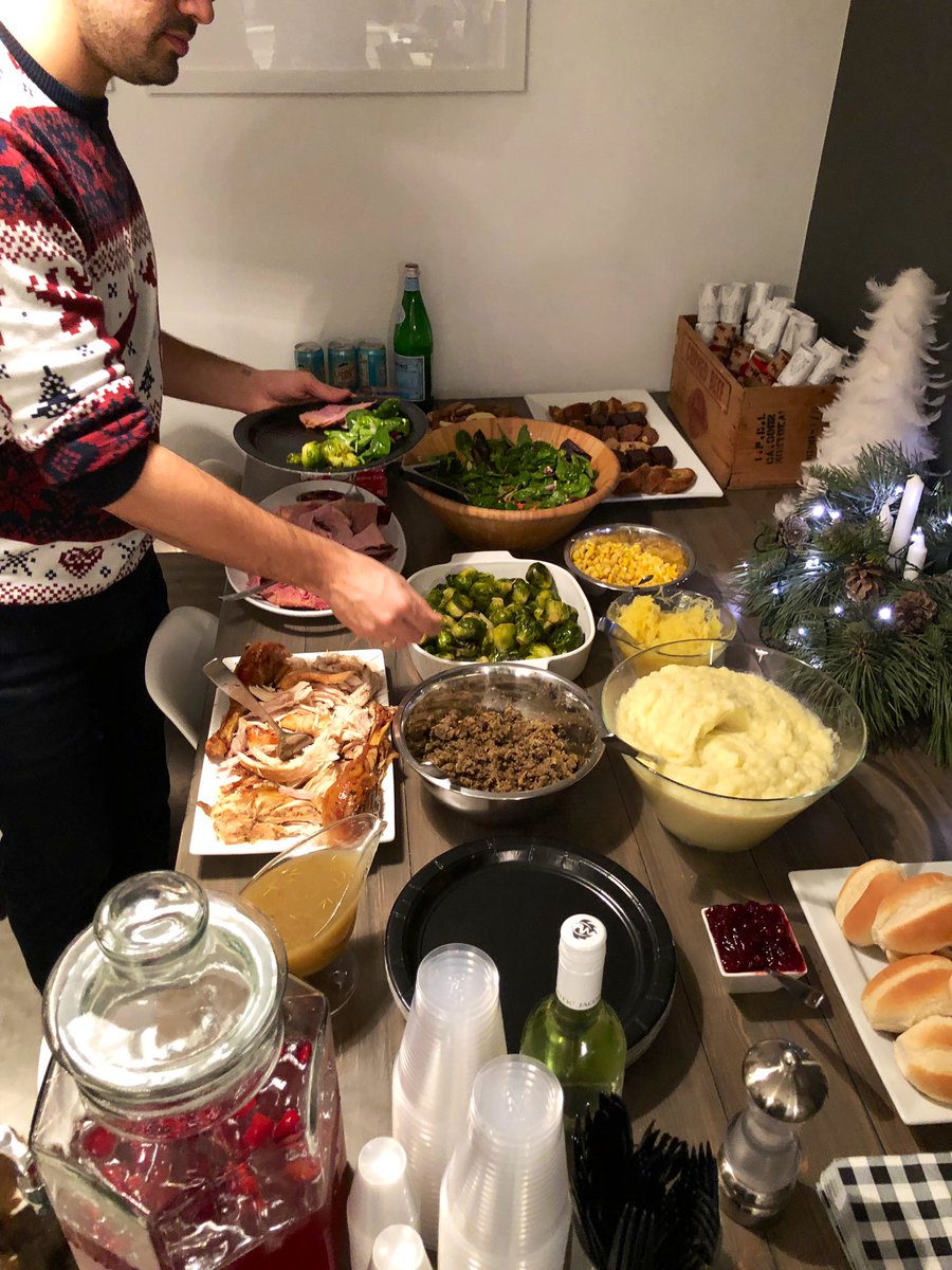 LucaMLuca100's tweet photo. After spending Christmas with your families, it’s nice to share the same special day with your friends. We present to you-FRIENDSMAS! @KellyPeter &amp; @JonnyWright86 hosted the 2nd Annual and the group shot is a must as well as festive apparel and turkey! https://t.co/NinseC47jM