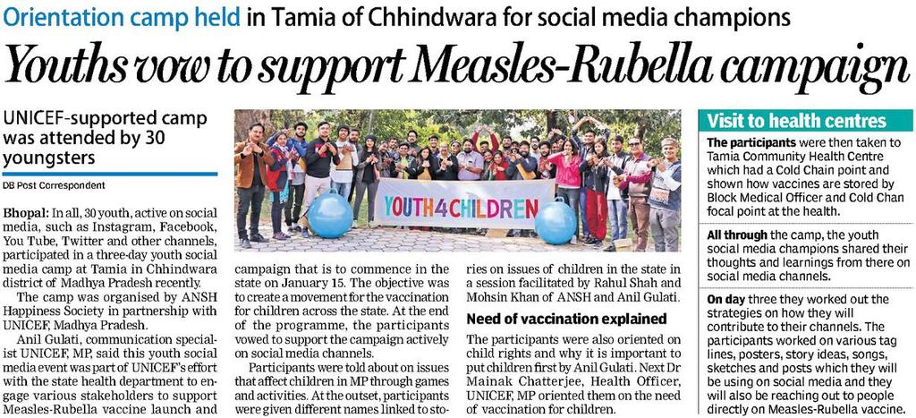 sunnykumarbozo's tweet photo. Social Media Camp organised by @HappinessANSH And @UNICEFIndia #UNICEF #Youth4Children Thank you #DBPost and @SravaniSarkar for the story.
#Bhimkishakti https://t.co/QNs10PmLsK