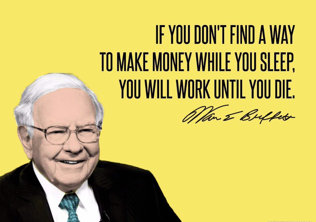 EnterprisingVal's tweet image. Quote of the day- “If you don’t find a way to make money while you sleep, you will work until you die”. - Warren Buffet #valueinvesting #investing #StockMarket #investor