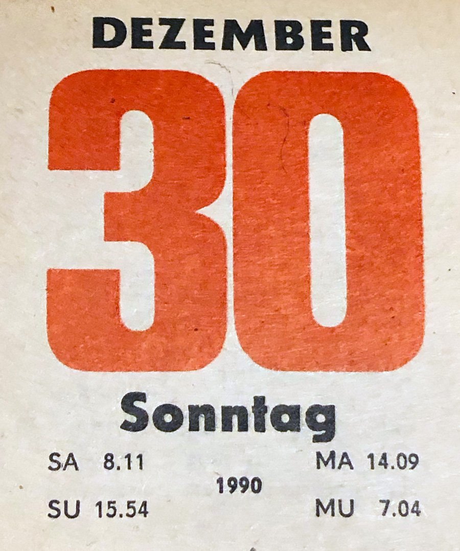 ddr_1990's tweet image. 30. Dezember 1990 #ddr1990
