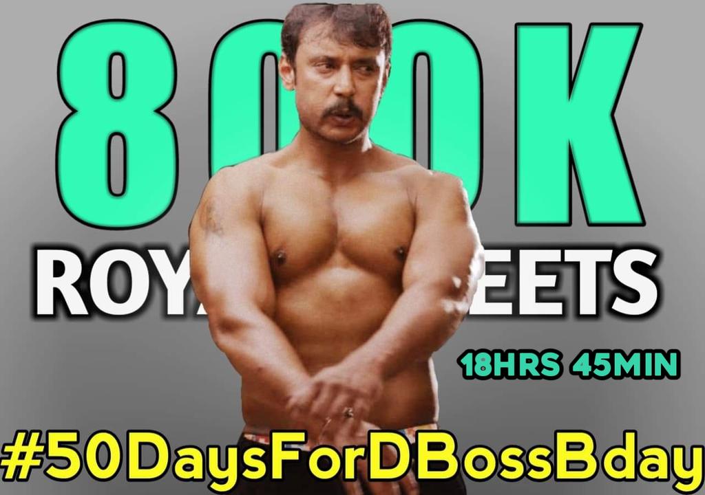 DTYIFCKunigal's tweet photo. ಧಮ್ ಬೇಕಾಲೇ 
800k Tweets 18 hrs 45 minutes DBoss Cults on fire🔥🔥🔥

Fastest Ever in Kfi👏🔥
#50DaysForDBossBday
@dasadarshan @DTEAM7999 @DTYIFCKunigal @DSS_TeamMandya @Darshanfans171 @DTSOYOfficial @DarshanTrends https://t.co/U72Tr4dvOP