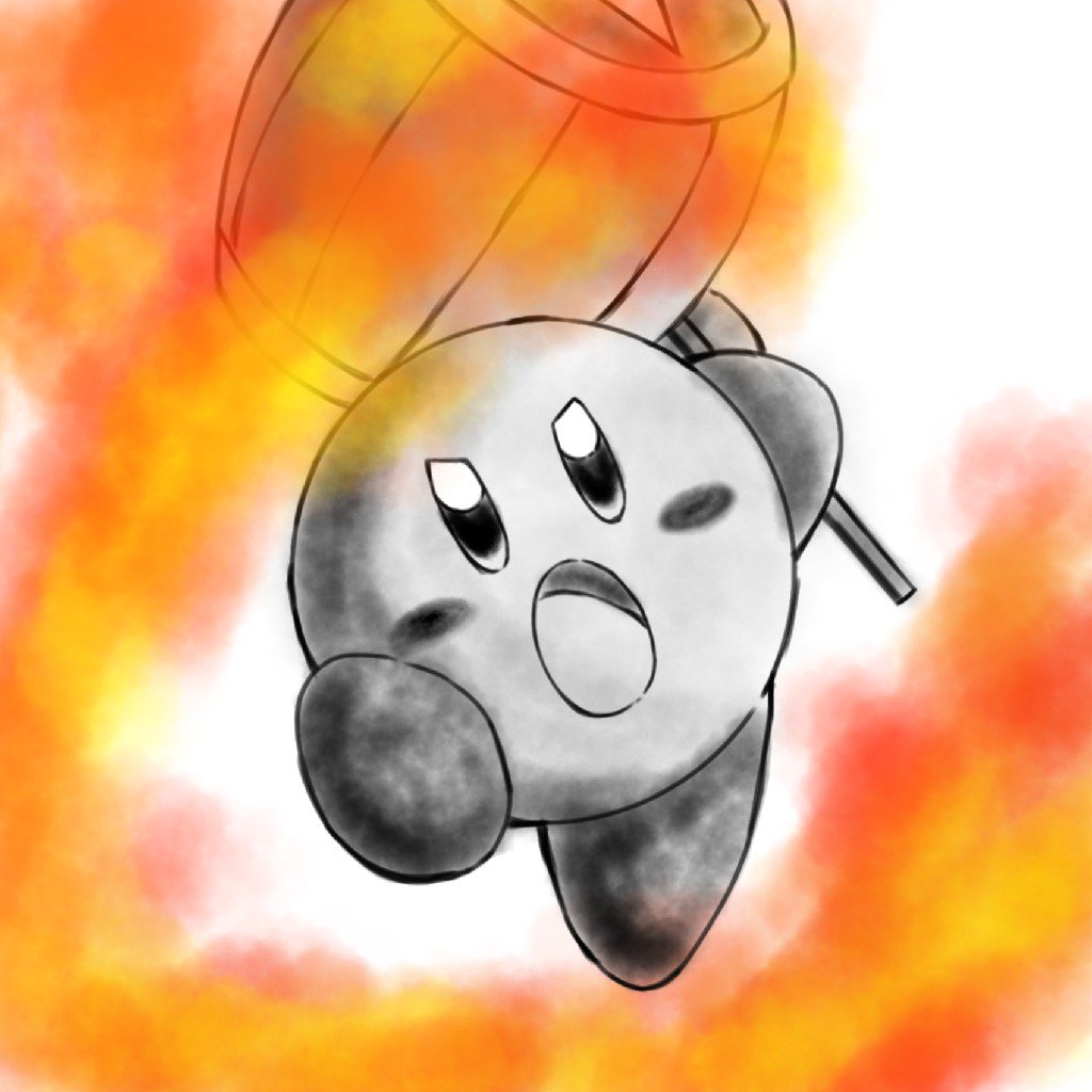 ふぃくc Na Twitteru 新しいプロフィール画像 カービィ 筆絵 スマブラ スマブラsp イラスト好きさんと繋がりたい イラ拡 筆でカービィを描きました 鬼殺し火炎ハンマーです 割といい作品になったのでは