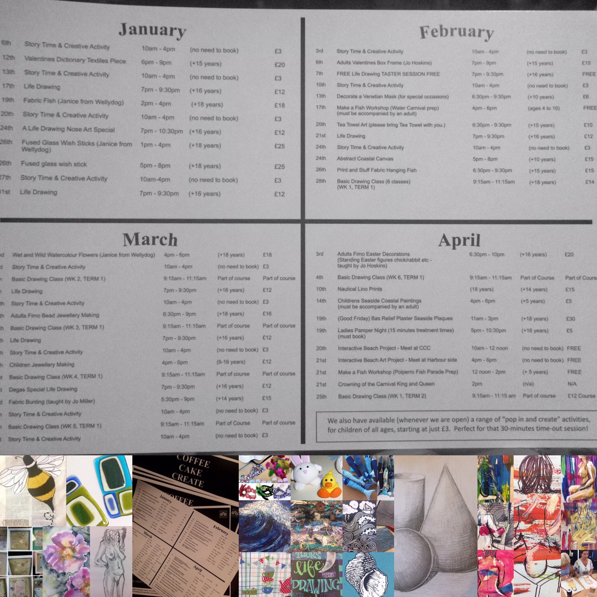 coffeeccreate's tweet photo. Our spring workshop leaflet has arrived @coffeeccreate with all our great workshops. So happy to offer all these workshops and excited to be joined by some very talented practitioners! #cornwallcoffeeshop #artcafe #artworkshopcornwall #Polperro https://t.co/GcRuVo9tLl