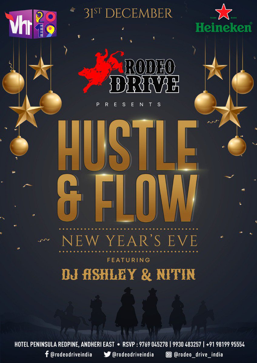 vh1india's tweet photo. .@rodeodriveindia presents HUSTLE &amp; FLOW, New Year 2019!

Gear up this NYE to groove to the beats of DJ Ashley &amp; Nitin at Hotel Peninsula Redpine, Andheri (East).

RSVP - 9152725977

#Vh1 #RodeoDrive #Mumbai #Newyear #NYE #Party #DanceMusic #DjAshley #DjNitin #DJNight #GetWithIt https://t.co/oCN7lYzhna