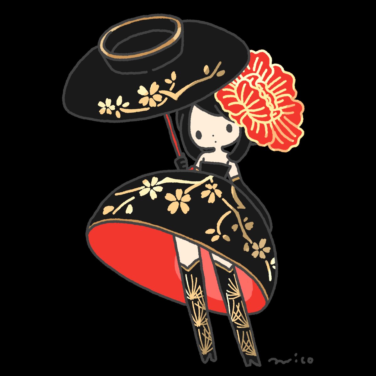 「1.Wi-Fi
2.Japanese lacquerware(うるしの日)
3.」|paricoのイラスト