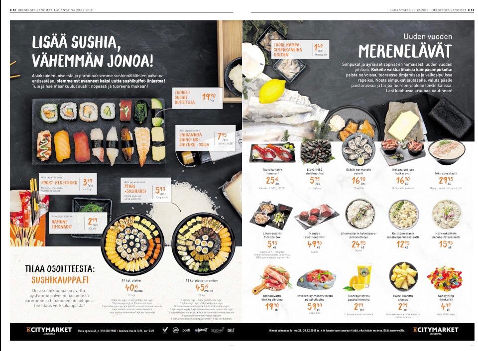 Ennustan, että huomenna teemme sushin myynnissä historiaa. Veikkaan, että teemme yli 75000 sushipalaa myyntiin huomenna. #järvenpää❤️#sushipääkaupunki