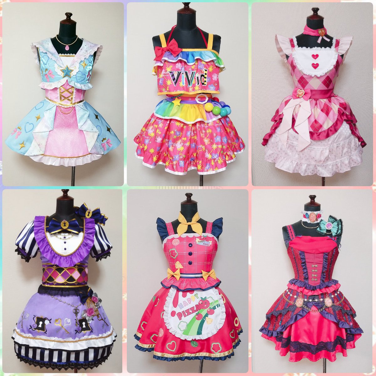 まい ﾟ まいほしまる 今年大好きな衣装たちこんなに作れて幸せ 合わせてくれたみんなありがとう 撮影してくれた皆さんありがとう そしてアイカツ に大感謝 作りたい衣装まだまだたくさんあるので 来年も何卒よろしくお願い