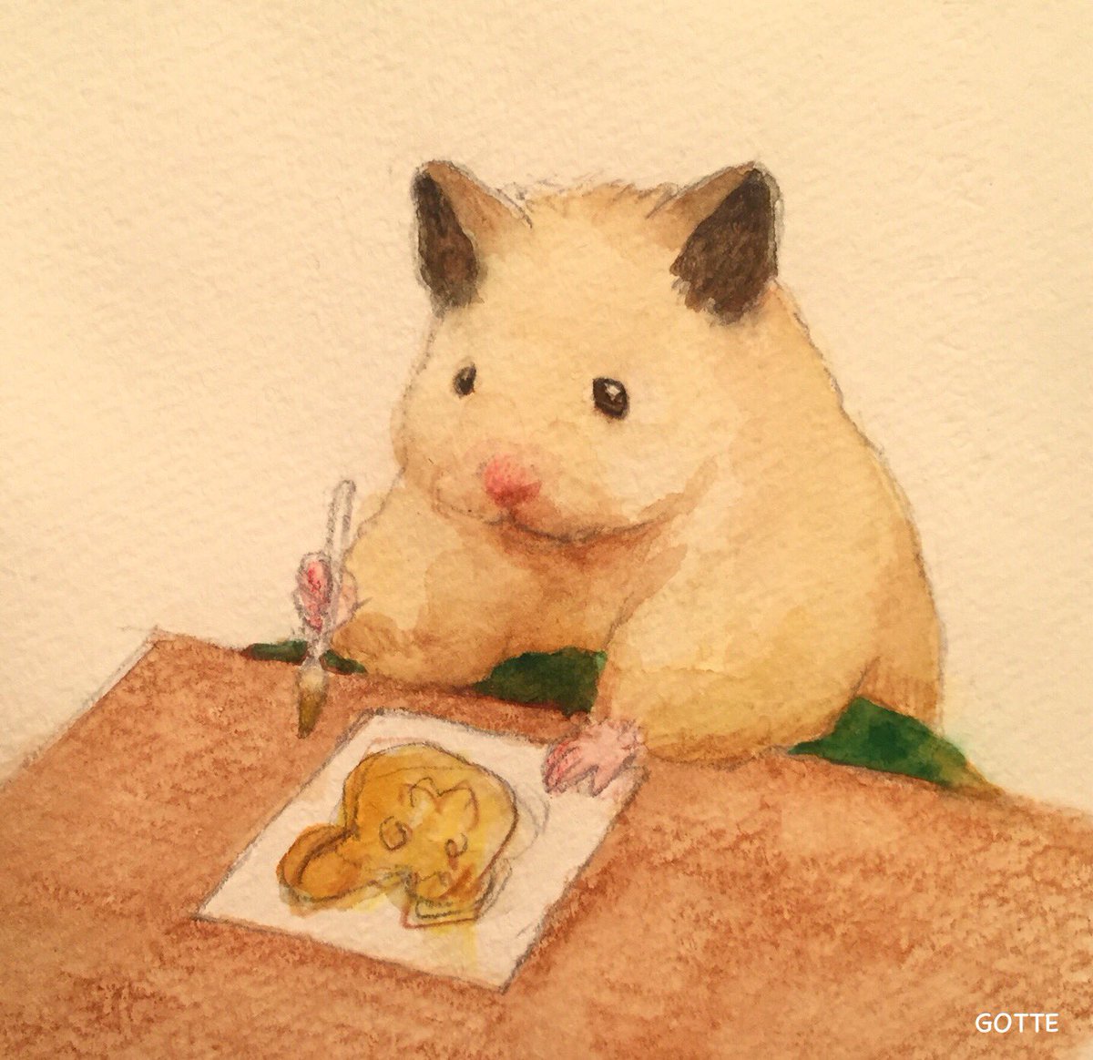 Gotte Hamsterpainter 今年は大変お世話になりました 多くの方にハム絵を見ていただいて とても幸せな年でした これからも面白可愛いハムスターを沢山描いていきたいと思いますので 来年も助六 わつみ Gotteをよろしくお願いいたします 皆様 良い