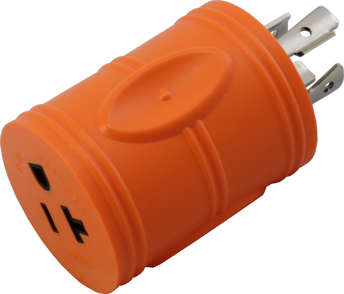 AC_Connectors's tweet photo. This AC WORKS™ brand locking adapter [ADL1420520] is a durable adapter with a compact design.  The adapter is a NEMA L14-20P to NEMA 5-15/20R. #acworks #acconnectors #compactadapter https://t.co/7BRhcSAlhG