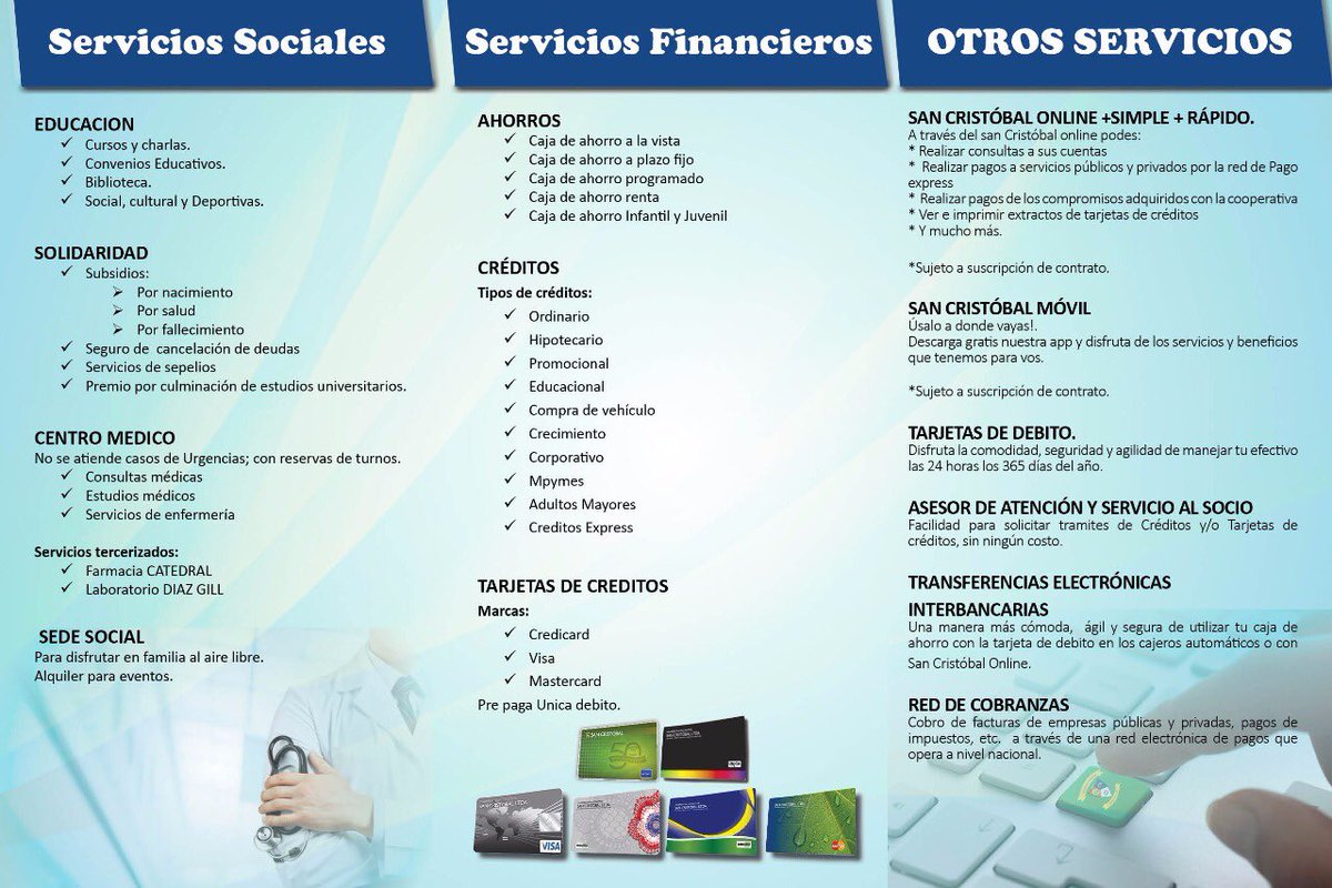 Todos los Beneficios a los que podes acceder siendo socio de la Cooperativa San Cristóbal 🤩

Además de todas las promociones mensuales que tenemos para vos. 

Si todavía no sos socio, ¿Que estás esperando? 

#SocioSanCristobal