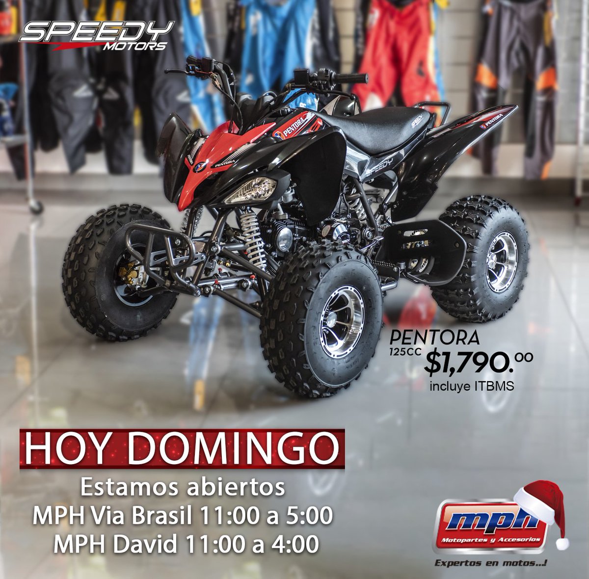 MPH_Motopartes's tweet photo. HOY, ultimo domingo del año.. ven y has tus compras con comodidad, o el mantenimiento a tu moto. Te esperamos..
📍 #mphViaBrasil de 11:00 a 5:00
📍 #MphDavid de 11:00 a 4:00
.
#HorarioMPH #AccesoriosMotos #MotosPanama #HondaPanama #SpeedyMotors #YamahaPanama https://t.co/H97NyE5dDJ