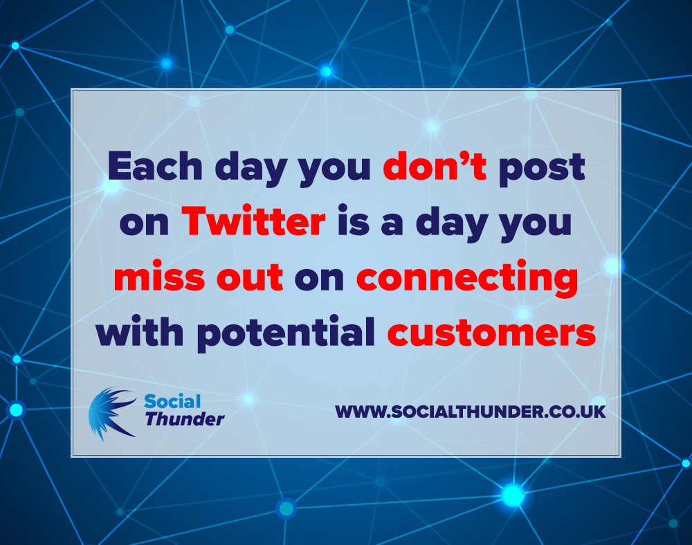We know it can be tiresome posting on Twitter every day! You've got other things you could be doing! Why not alleviate some of that stress and let us take care of your Twitter posts? Find out how at socialthunder.co.uk