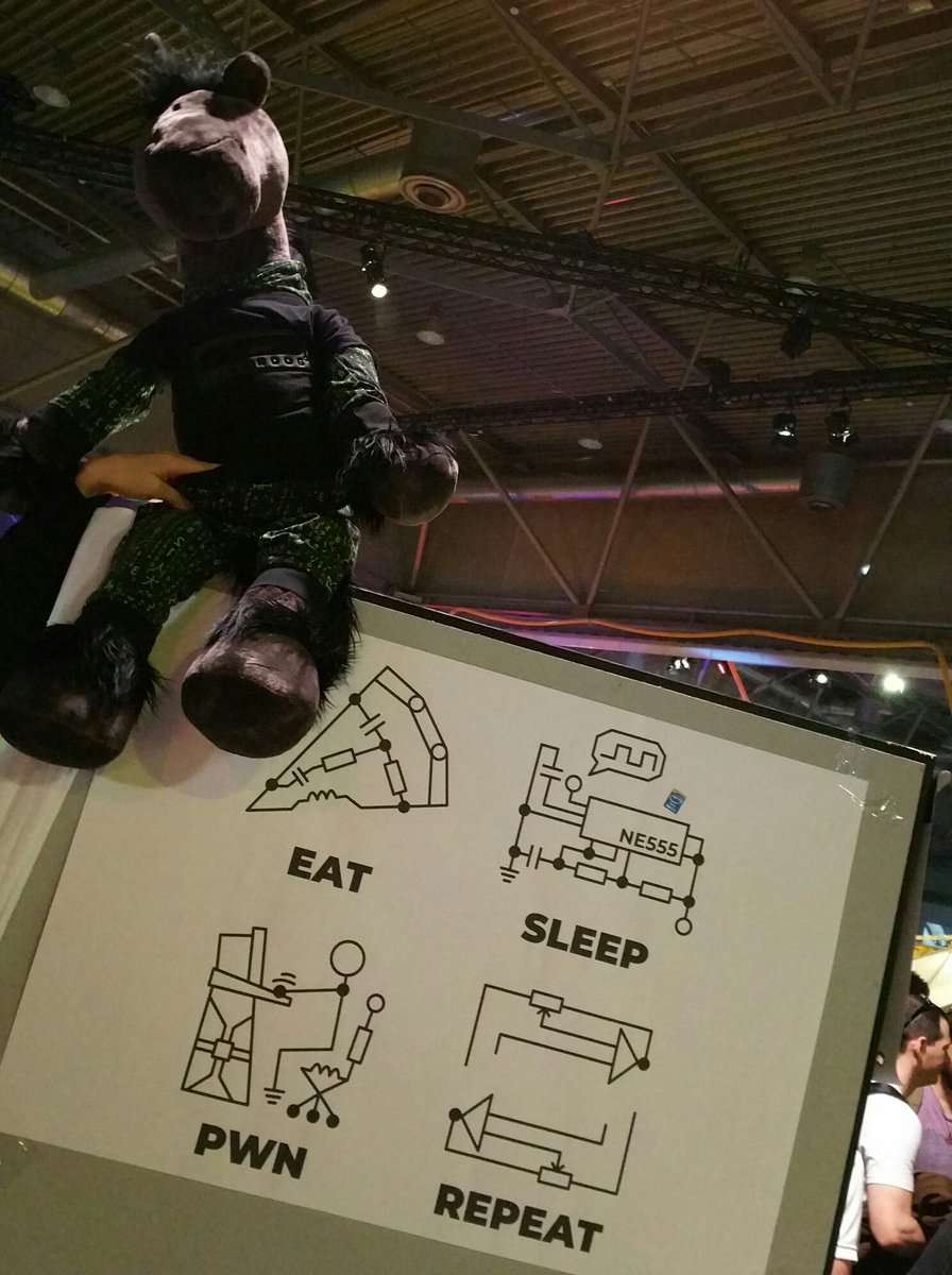 blckpwny's tweet image. Thanks for the awesome CTF @EatSleepPwnRpt and thanks to the Haecksen for hosting our tables and the awesome atmosphere. We had incredible much fun &lt;3 #35C3CTF #35c3 #womenInInfoSec