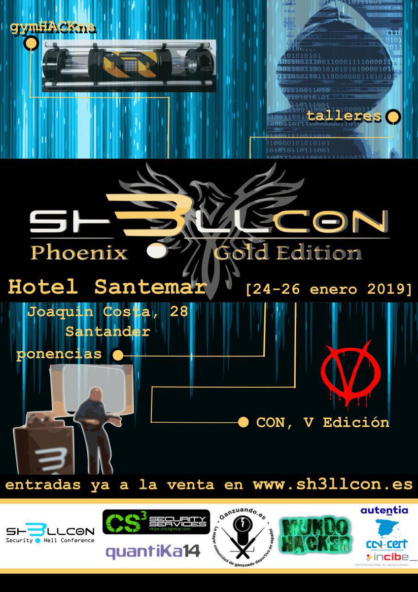 mateoganzuando's tweet photo. Informáticos ¿dónde guardáis los soportes de datos?, ¿cómo protegéis el acceso a vuestro entorno de trabajo?, ... 
HACKERS DEL UNIVERSO, desempolvad vuestras ganzúas porque el 24, 25 y 26 de enero, en Santander, con https://t.co/D3L9tjq5Wo , las vais a necesitar. https://t.co/K0EFRESzhO