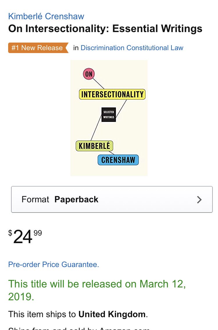 MsLadyPhyll's tweet image. Purchase Dr Kimberlé Crenshaw’s book which is out 12th March 2019. Let’s please understand and use in its correct context. amazon.com/gp/product/162… 
@sandylocks #Intersectionality
