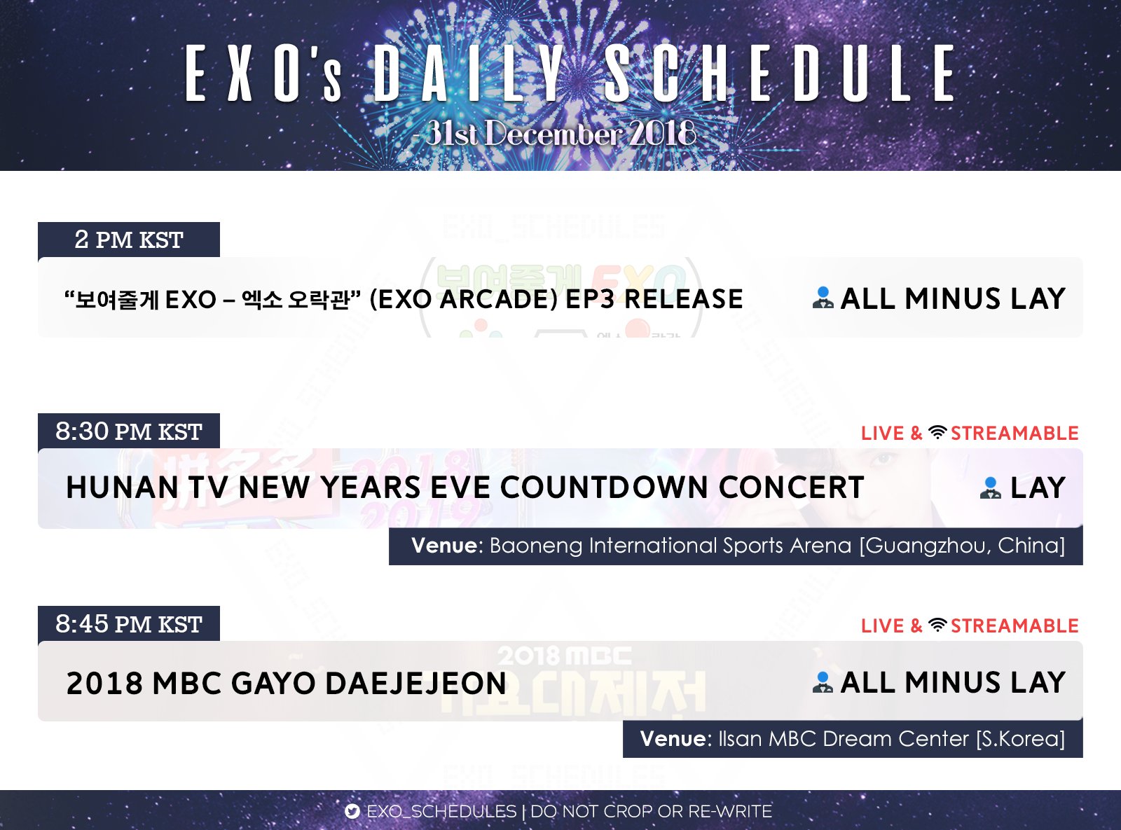 Exo Schedule On Twitter Streaming 181231 2018 Mbc Gayo Daejejeon Part 1 8 45pm Kst Part 2 10 15pm Exo Weareoneexo Loveshot Weareoneexo Https T Co Izyh2n1xem Twitter