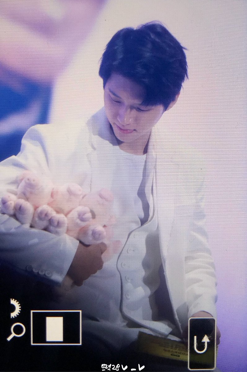 look at the way he holds the plushies they're like his precious babies