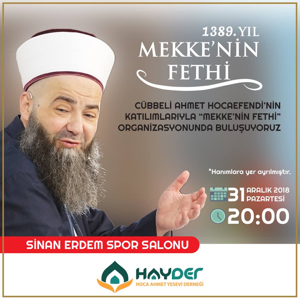 31 Aralık Akşamı Bazıları Şampanya Patlatmak İçin Dakika Sayarken Biz de Sizleri Mekke Fethi Gibi Kutsal Bir Kutlama İçin Saat 20:00’da Sinan Erdem Spor Salonuna Bekliyoruz! Nemelazımcılığı Bırakıp İnsanları Kâfirlere Benzemekten Allah Rızası İçin Sakındıralım! #SinanErdemdeyiz