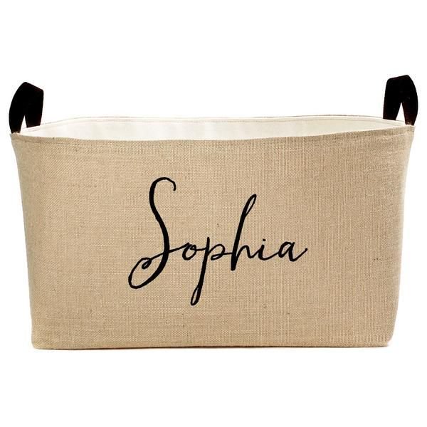 Our personalized burlap storage basket is on sale during our new year organization sale! buff.ly/2qDg2DC #storage #clutterfree #organizedhome