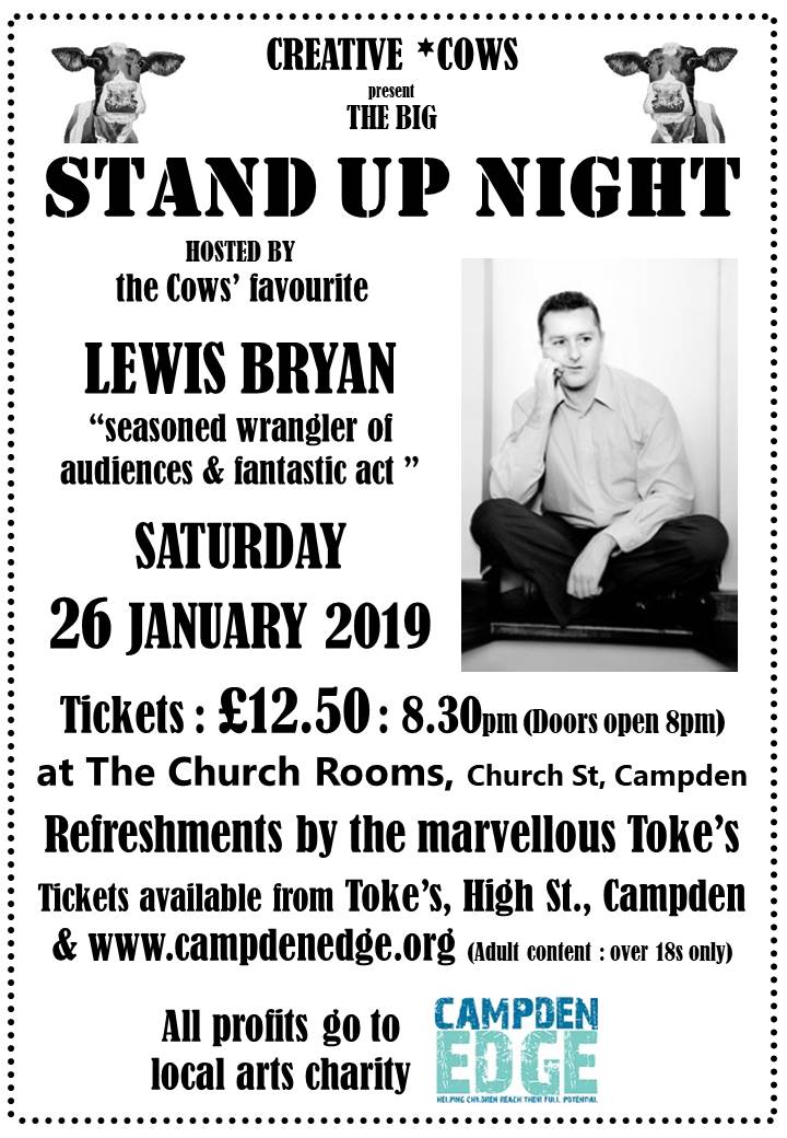 Already worried about the boring January ahead? Thinking about how those long winter nights can be improved? Well, comedy is back on Saturday 26 January. HURRAH. Tix from <a href="/CotswoldWine/">Toke's Food & Drink</a> &amp; campdenedge.org