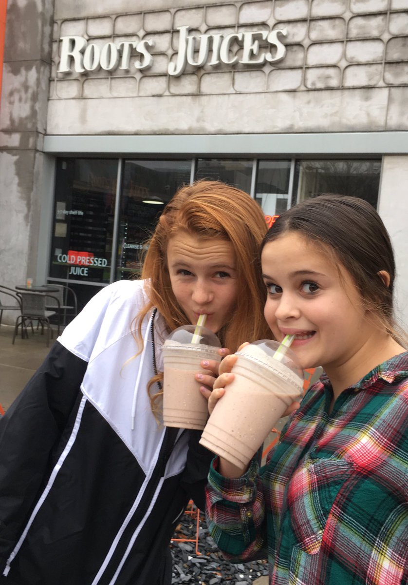 Enjoying my first <a href="/RootsJuices/">Roots Juices</a> with little sis <a href="/LillianEJones/">Lillian Ellen Jones</a>