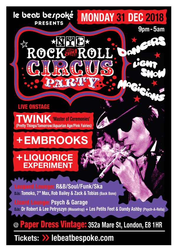 NewUntouchables's tweet photo. https://t.co/ddebUJk1ED
One more sleep and... NYE Rock and Roll Circus Party - London
Few tickets left: https://t.co/AekX4STQ5U
#nYE #London #LondonNye #LondonLife #Shoreditch #Hackney #mods #garagescene #garagepunk #funk #psychedelic #60s #punk #rock #Londongig https://t.co/Wo8pXbzV4S