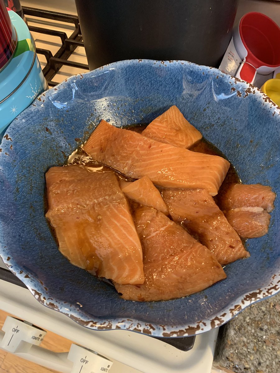 therydogg13's tweet photo. Firing up the ole smoker this morning. Time for some Asian marinated smoked salmon. #dontknowwhatimdoingreally #itscoldout #earlymorningdrinking #smokedsalmon https://t.co/gzDr9K887u
