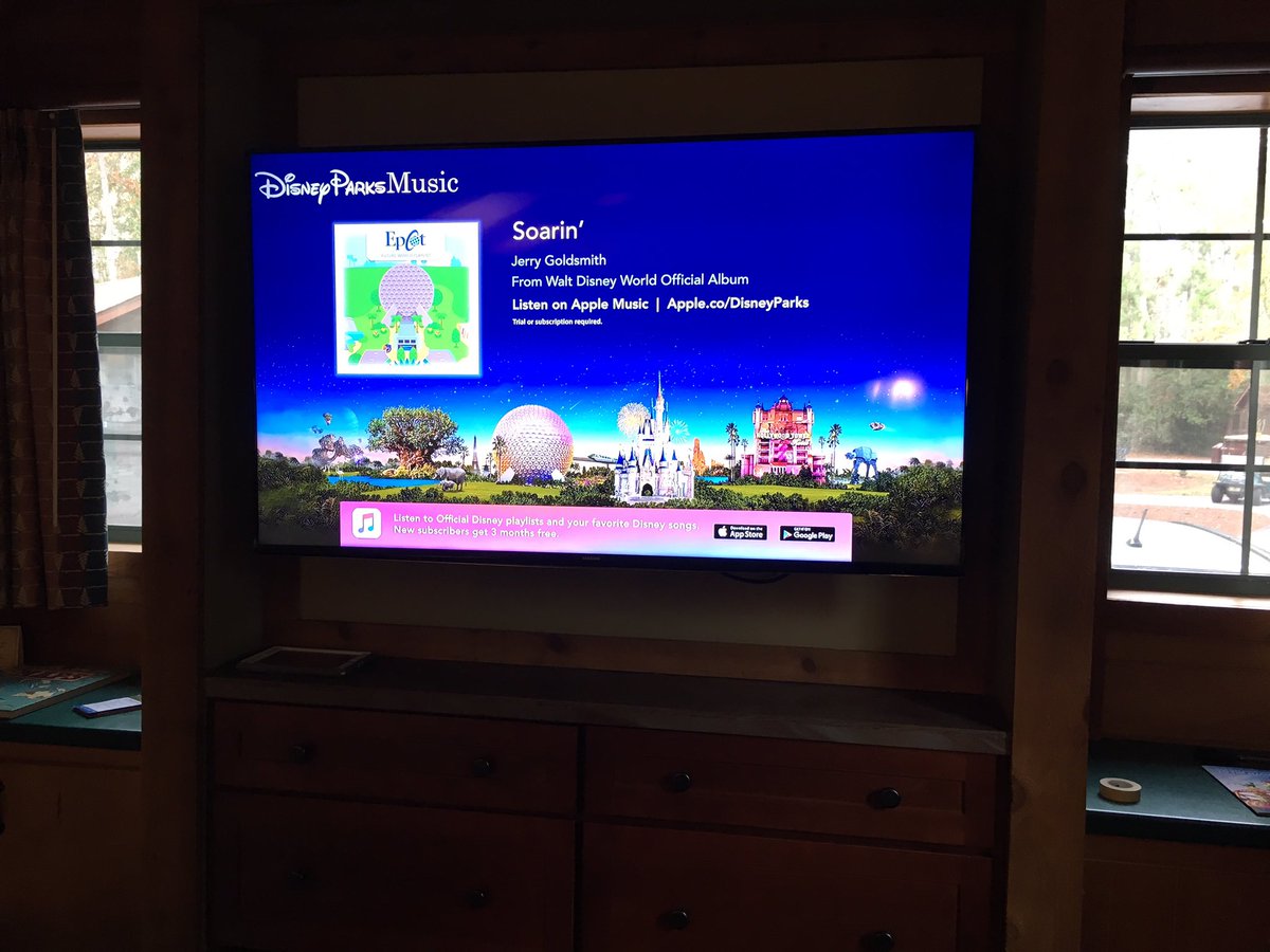 MouseLifePod's tweet photo. Guys, guys, guys! How did I not know there was a Disney Parks Music channel on the Resort TV’s??? #Soarin #GrimGrinningGhosts #daymade #MouseLifeAtDisney ~Kathy K https://t.co/WJuHj9pFpo