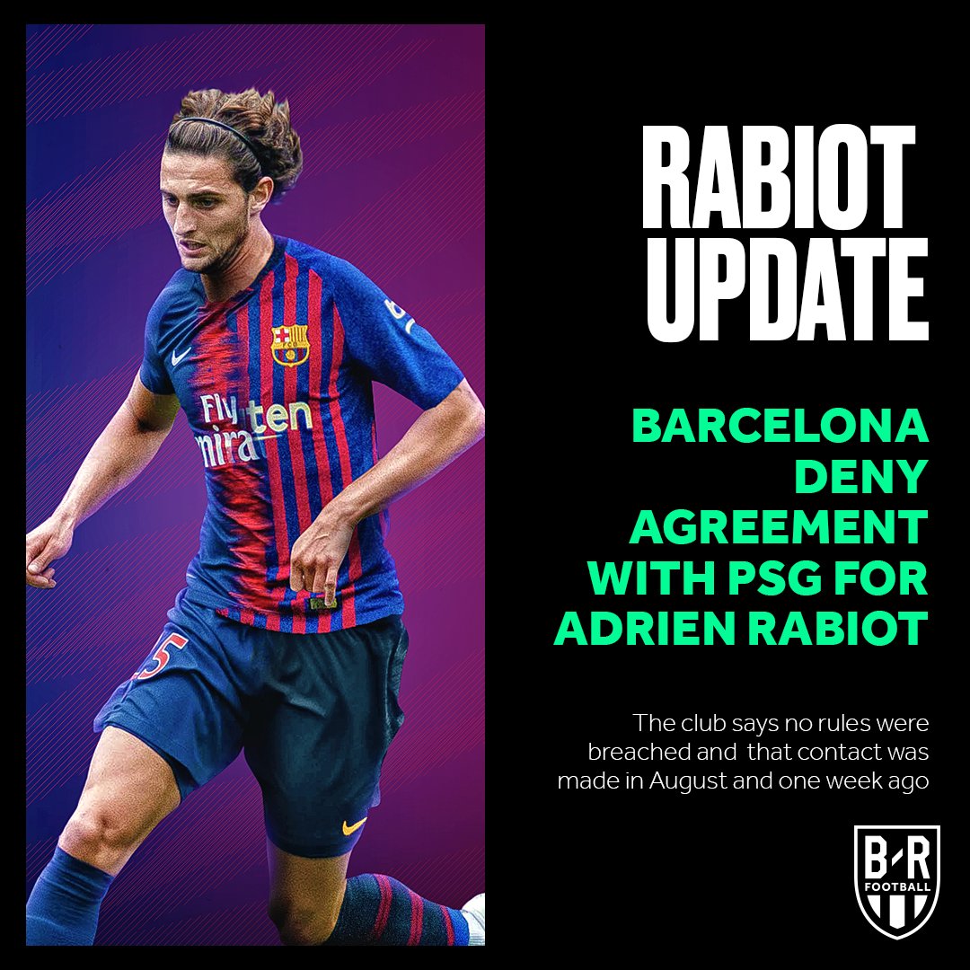 Barcelona deny breaching rules regarding a move for PSG midfielder Adrien  Rabiot, image size:1080x1080