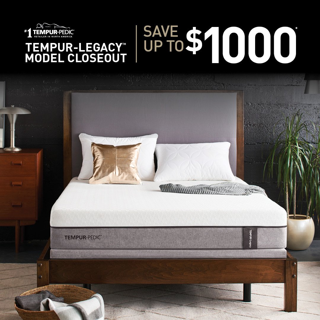 AshleyJax's tweet photo. Best deal of the New Year! Shop Tempur-Pedic Queen or King Legacy Mattresses and save $1000. https://t.co/aNI87llcve