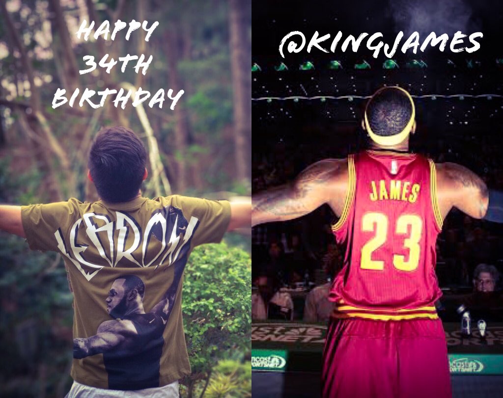 nic_earnshaw's tweet photo. Happy 34th Birthday to the one true king @KingJames continue to be an inspiration to many people #kingjames #striveforgreatness https://t.co/0TNqAqwvsu