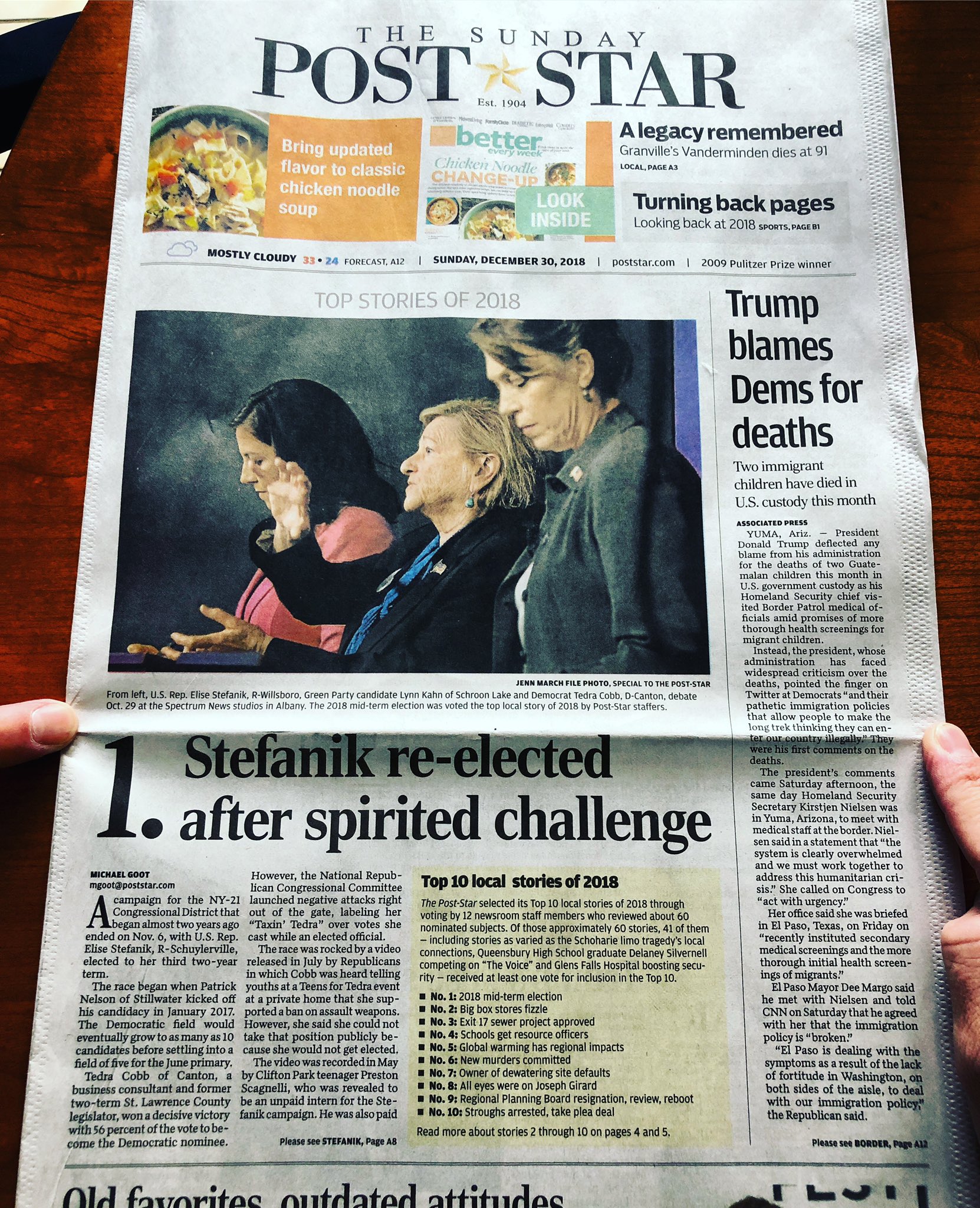 Elise Stefanik On Twitter Todays Poststar Front Page Top Story Of 2018 Thank You To The Supporters Volunteers Staff Constituents For The Elise Stefanik On Twitter Todays Poststar Front Page Top Story Of 2018 Thank You To The Supporters Volunteers Staff Constituents For The