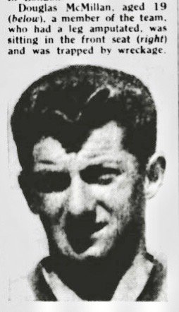 Dunsbyowl's tweet photo. Boxing Day Coach crash 1960 - tragically Dougie McMillan of #SWFC has his leg amputated following crash on A1 @winghalf6 and Peter Swan are hospitalised- Tony Kay shrugs off a flesh wound to face @BCFC on New Year's Eve. #StrongerStuff https://t.co/S7eUHR3mqb