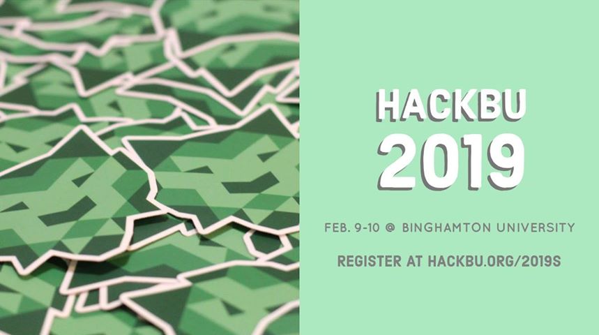 theHackRU's tweet photo. Hi everyone! Registration is officially open for HackBU 2019, Binghamton University’s sixth annual hackathon, which will take place February 9 – 10. Let us fuel your creative energy with snacks, prizes, mentorship, and tech talks! Sign up at https://t.co/W8TfrHGMFM #HackBU #MLH https://t.co/v20aqUjvi5