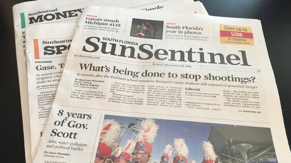 South Florida Sun Sentinel, other newspapers report suspected malware attack bit.ly/2EUdOsZ https://t.co/NHGtKPG7UW