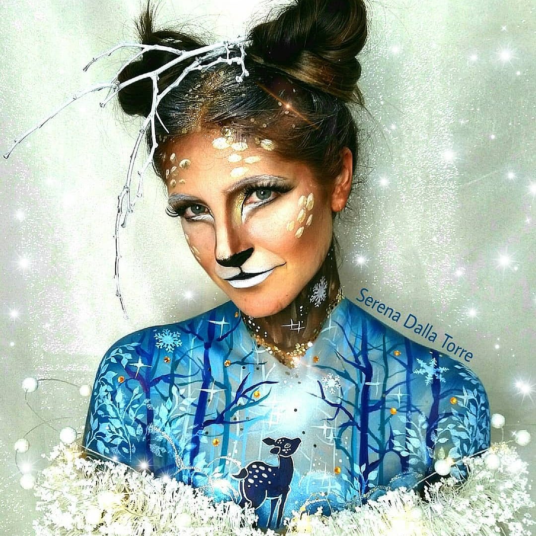 Paintopia's tweet photo. How gorgeous is this pretty reindeer paint by Serena Dalla Torre? It makes us want to visit a sparkly winter wonderland ❄️💙
#facepaint #reindeer #bodyart #paintopia #christmas #makeup https://t.co/qJDVt1ylwX