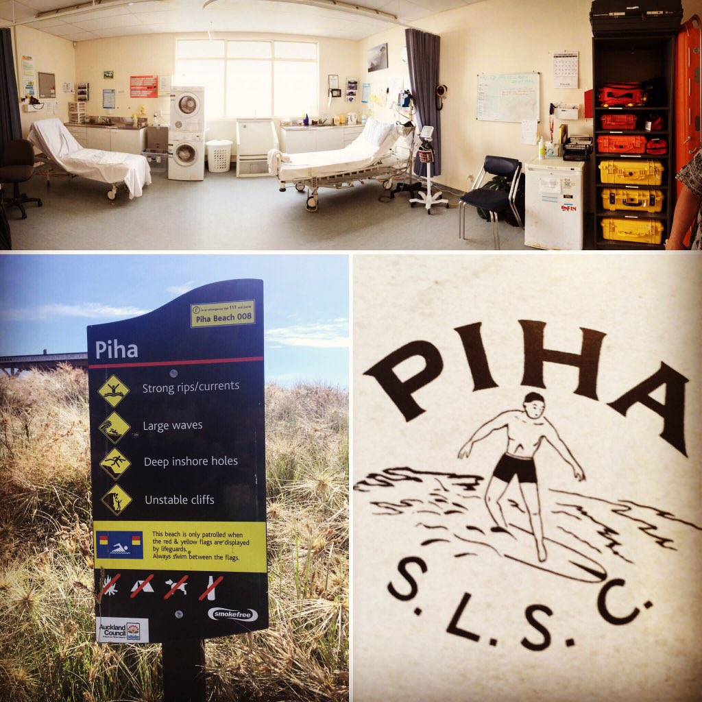 owenmorgs's tweet photo. The good doctor & I had quick tour of the impressive #PreHospitalCare facilities at #PihaSLSC, which serve the beach and local #Piha community. #CFR #FirstResponder #FirstAid #SurfRescue #SurfLifesaving #StudentParamedic #ParamedicStudent @SLSNZ @JenClarke1987 #OwenAndJenNZ https://t.co/NvaKNcYcHG