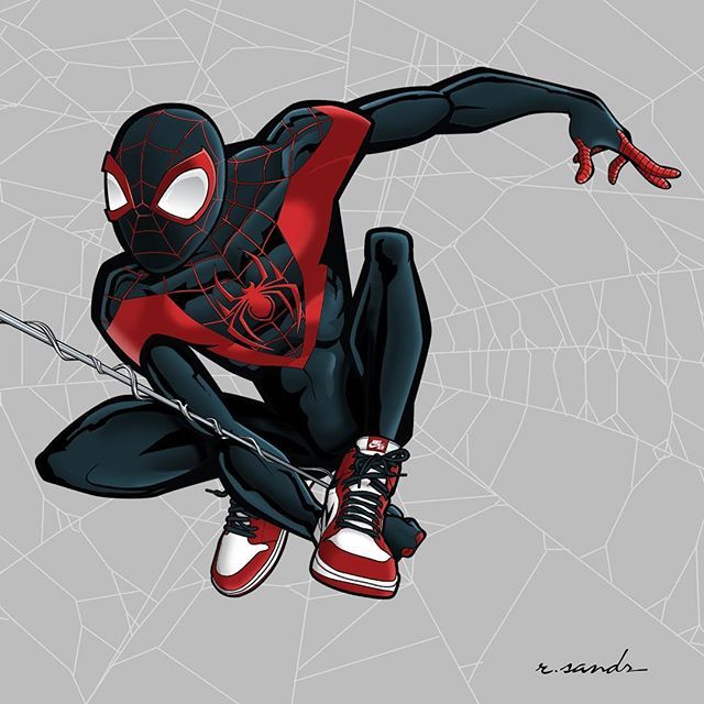 spiderman wearing jordans