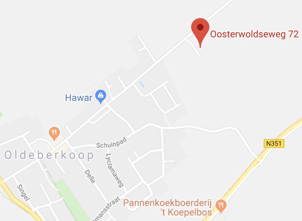 De locatie van het nieuwjaarsfeest is Oosterwoldseweg 72. Hieronder vindt u een kaartje.