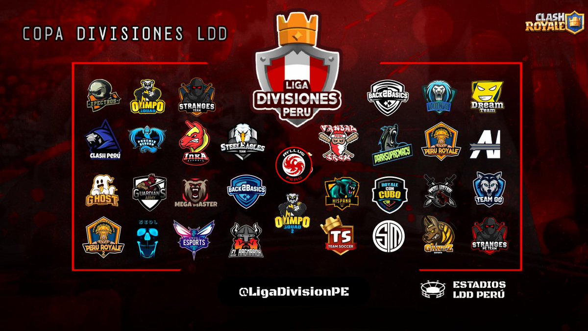 ⚡COPA DIVISIONES PERÚ ⚡

Presentamos este torneo relámpago previo a la LIGA DIVISIONES PERÚ donde los 32 clanes de la Divisiones DIAMANTE y PLATINO mostrarán todo su potencial competitivo.

Suerte a todos

#LDD_PERÚ 🇵🇪