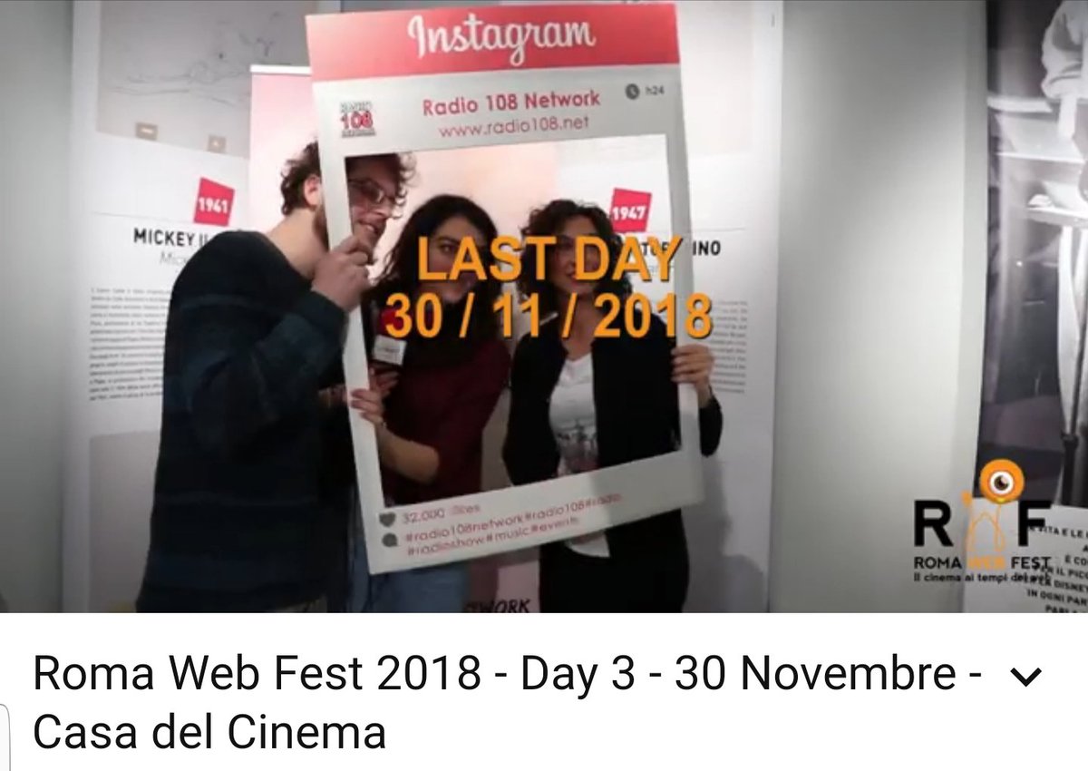 🎞🎞Riguarda il TERZO GIORNO della #VIedizione del #RomaWebFest!!!🎞🎞

▶️3️⃣ 30 NOVEMBRE 2018 alla <a href="/CasadelCinema/">Casa del Cinema</a>
👉🏻bit.ly/2BSSrUG

#VIedizione #rwf2018 #webserie #webnativi #festival #cinema #janetdenardis #cortometraggi #shortfilm #anteprime #filmmaker #creatività