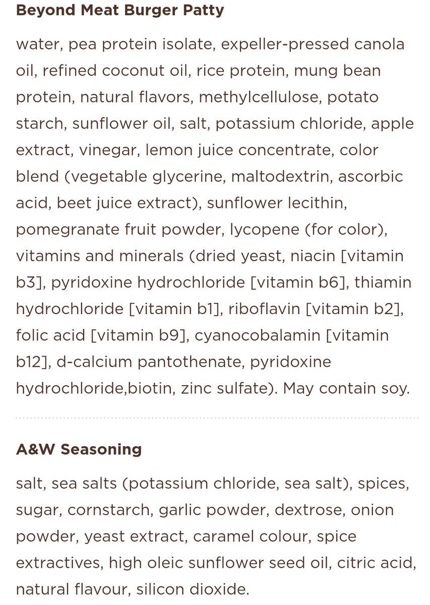 Just saw a "If you can't spell it, you shouldn't eat it" sign on A&amp;W.

The irony of the ingredient list in their plant based burger is too good to pass up. 

Sorry A&amp;W, but selfconceiting vanity is not your colour.
