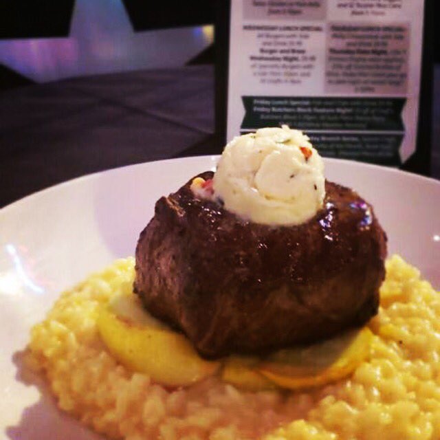 New Years Eve Feature...6oz Filet, Sautéed Veg, Saffron Rissoto with Lobster Tarragon Butter...call 540-342-9555 for a table now! #nye#byeeeee2018